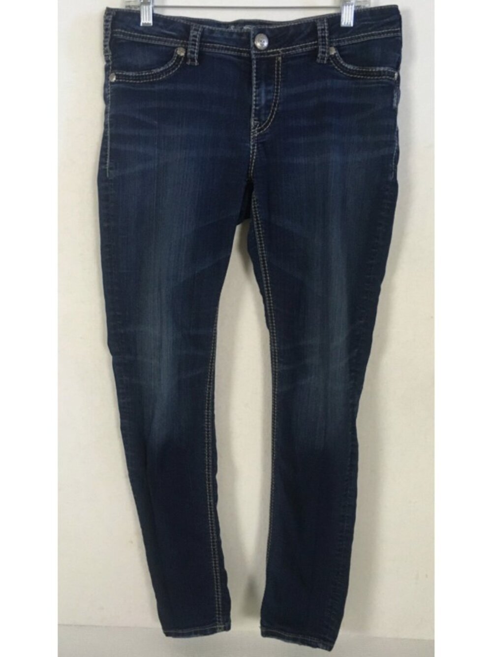 Silver Suki Jeans Size W32 L31 Blue Super Stretch Low Rise Skinny Pockets